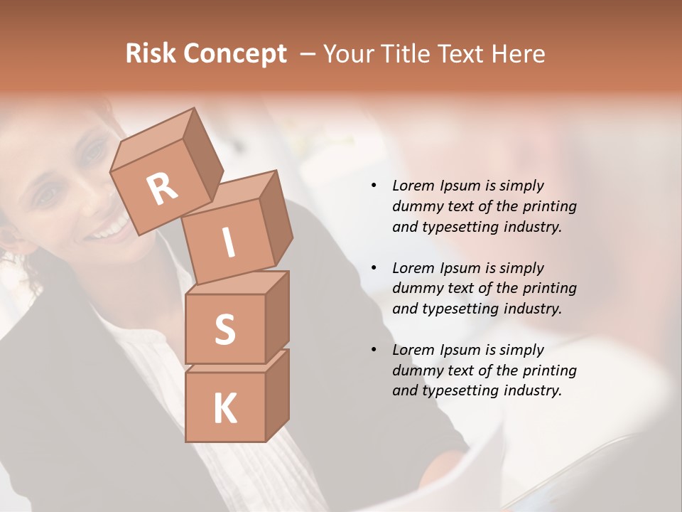 A Woman Sitting At A Desk Talking To A Man PowerPoint Template