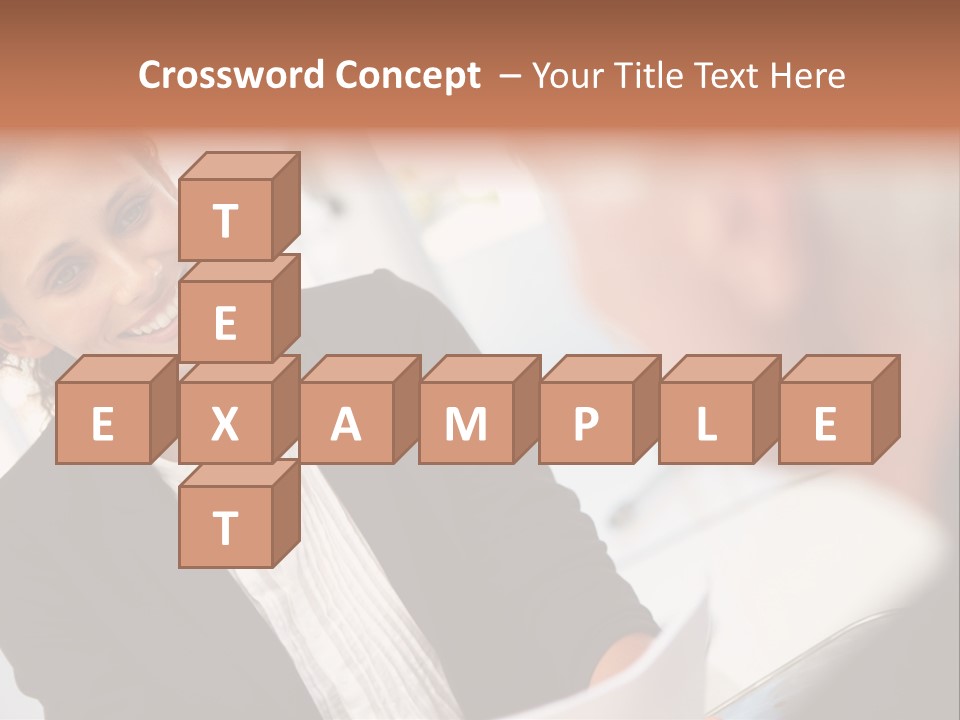 A Woman Sitting At A Desk Talking To A Man PowerPoint Template