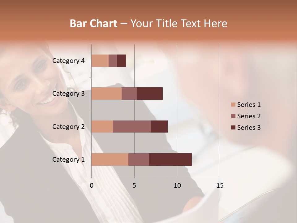 A Woman Sitting At A Desk Talking To A Man PowerPoint Template