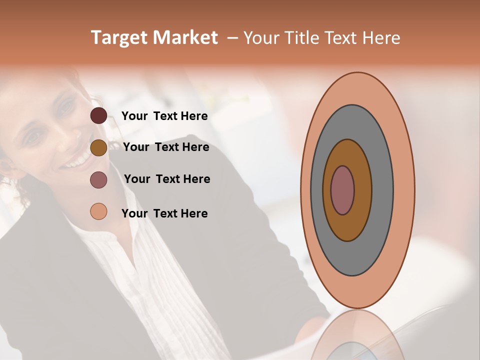 A Woman Sitting At A Desk Talking To A Man PowerPoint Template