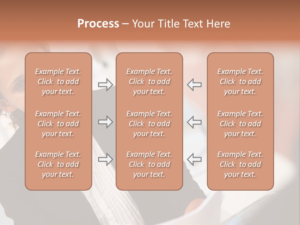 A Woman Sitting At A Desk Talking To A Man PowerPoint Template