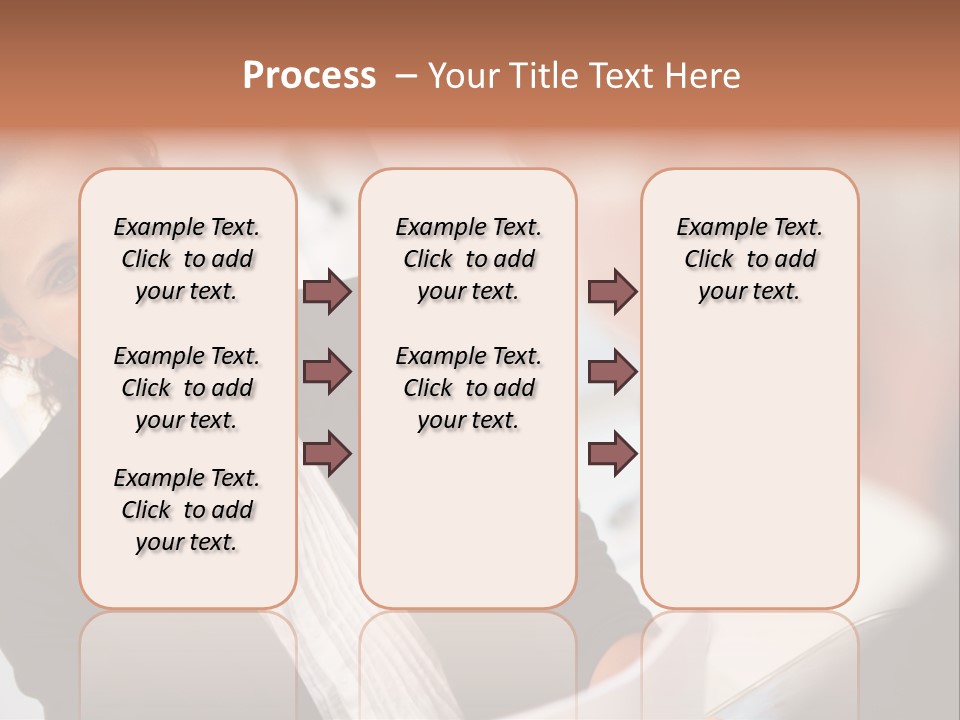 A Woman Sitting At A Desk Talking To A Man PowerPoint Template