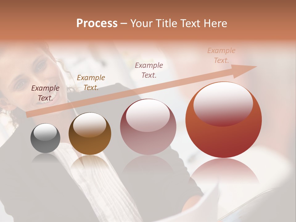 A Woman Sitting At A Desk Talking To A Man PowerPoint Template