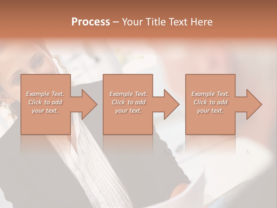 A Woman Sitting At A Desk Talking To A Man PowerPoint Template