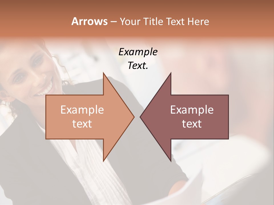A Woman Sitting At A Desk Talking To A Man PowerPoint Template
