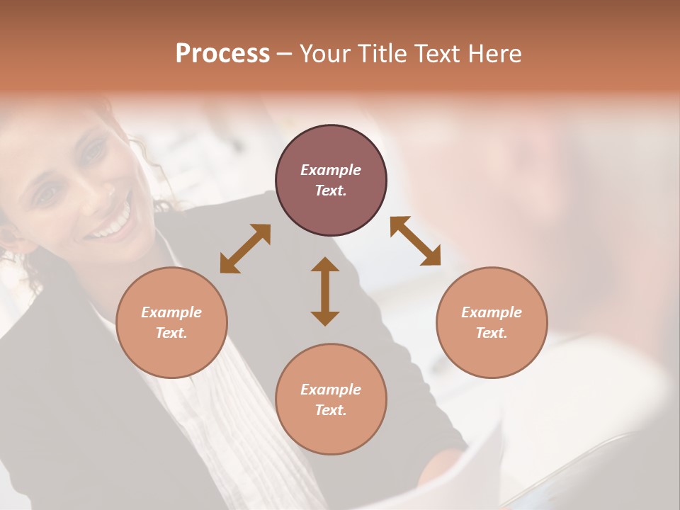 A Woman Sitting At A Desk Talking To A Man PowerPoint Template