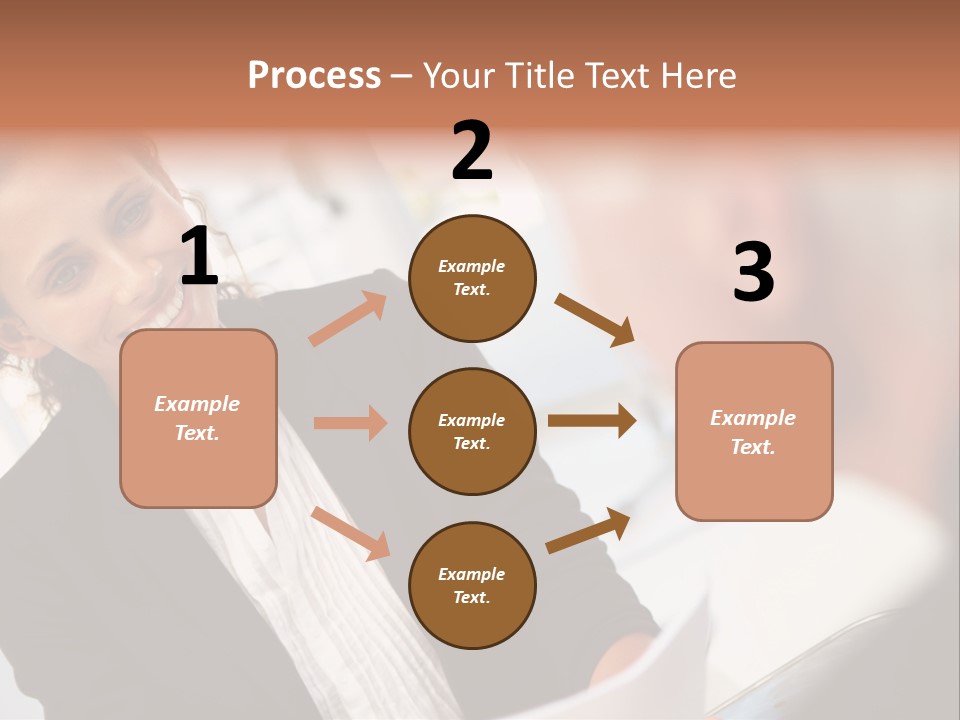 A Woman Sitting At A Desk Talking To A Man PowerPoint Template