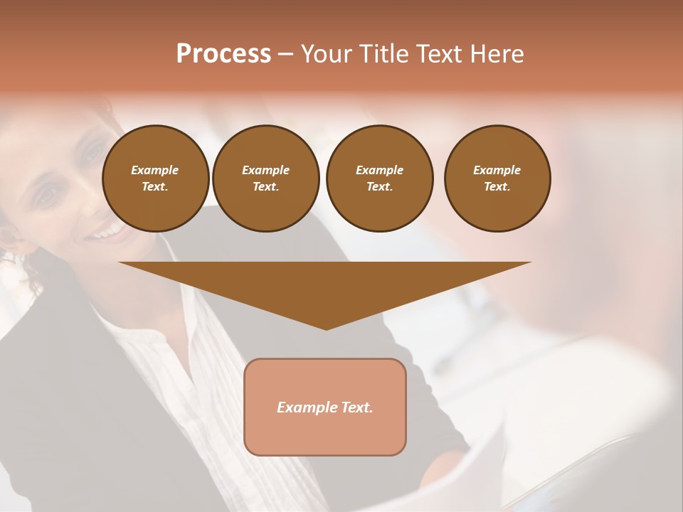 A Woman Sitting At A Desk Talking To A Man PowerPoint Template