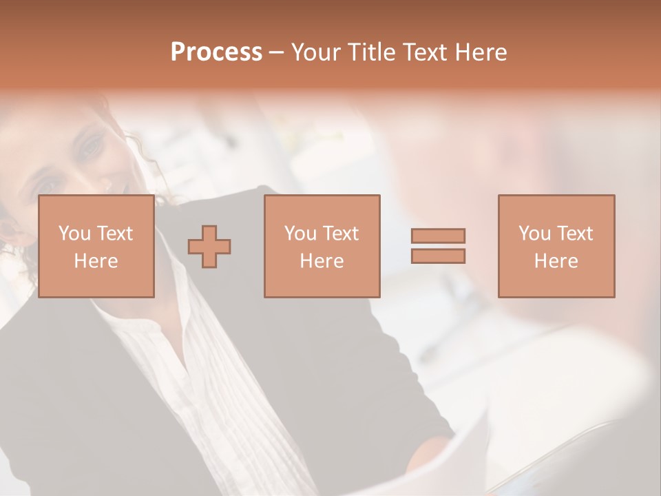 A Woman Sitting At A Desk Talking To A Man PowerPoint Template