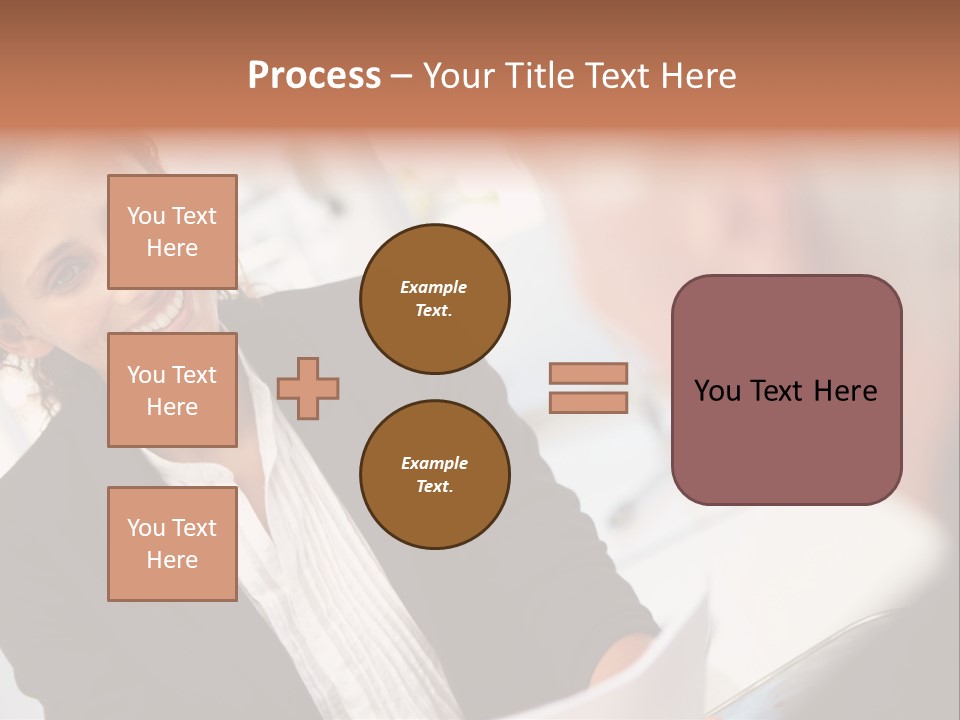 A Woman Sitting At A Desk Talking To A Man PowerPoint Template
