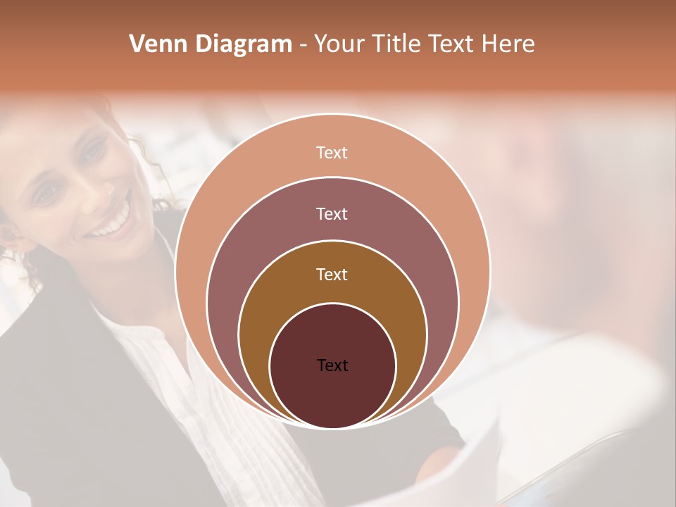 A Woman Sitting At A Desk Talking To A Man PowerPoint Template