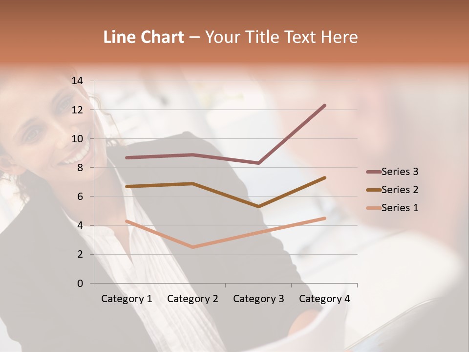 A Woman Sitting At A Desk Talking To A Man PowerPoint Template