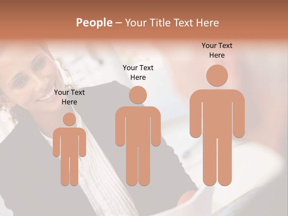 A Woman Sitting At A Desk Talking To A Man PowerPoint Template