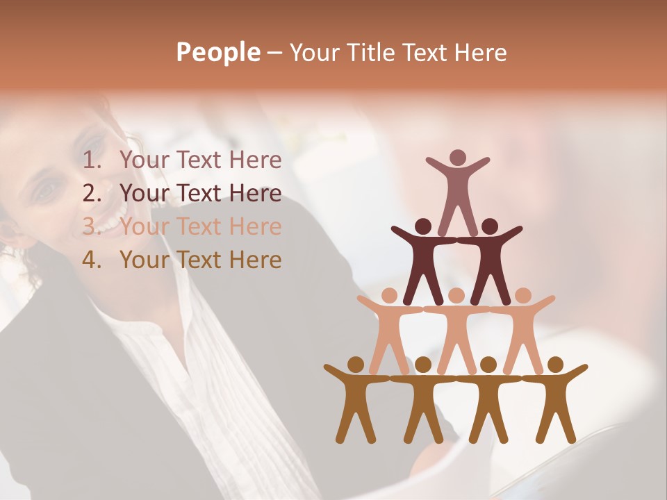 A Woman Sitting At A Desk Talking To A Man PowerPoint Template