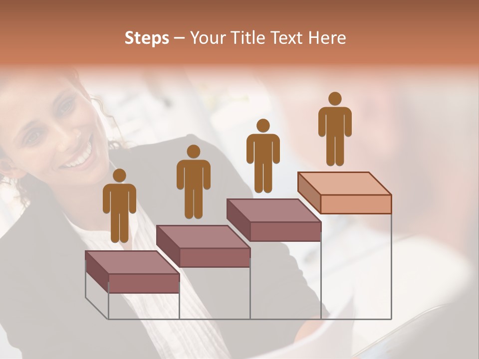 A Woman Sitting At A Desk Talking To A Man PowerPoint Template