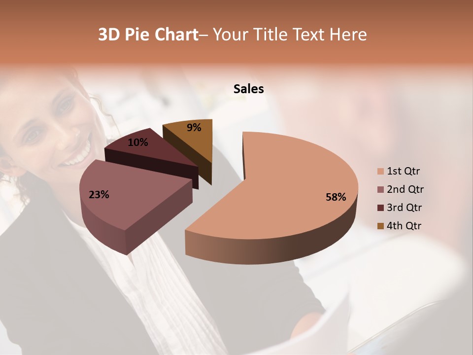 A Woman Sitting At A Desk Talking To A Man PowerPoint Template