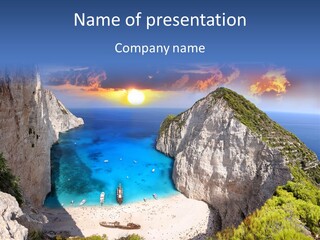 Navagio Zakynthos View PowerPoint Template