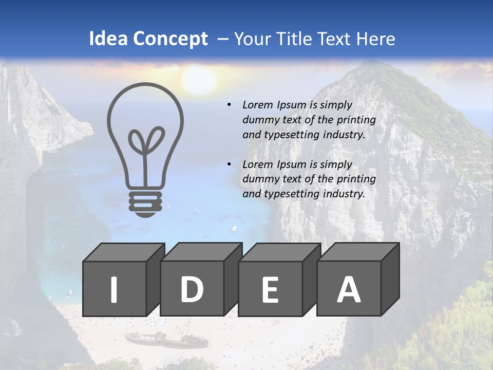 Navagio Zakynthos View PowerPoint Template