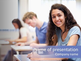 Training Caucasian Appearance Happy PowerPoint Template