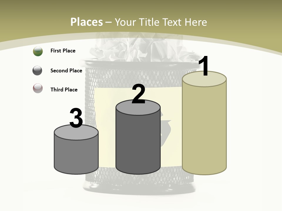 A Trash Can With A Recycle On Top Of It PowerPoint Template