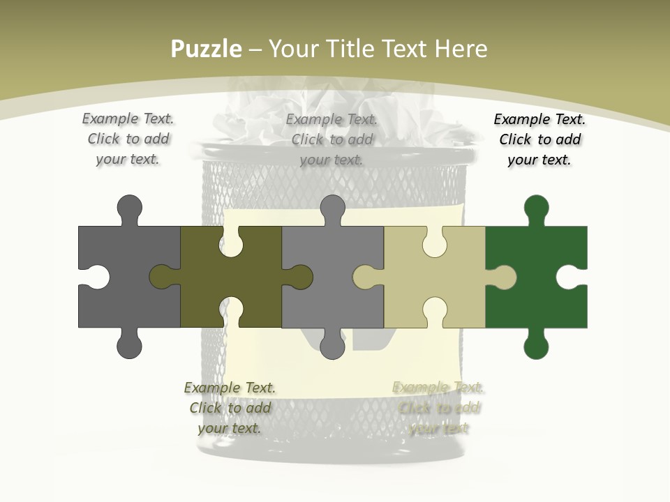 A Trash Can With A Recycle On Top Of It PowerPoint Template