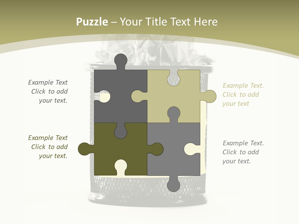 A Trash Can With A Recycle On Top Of It PowerPoint Template