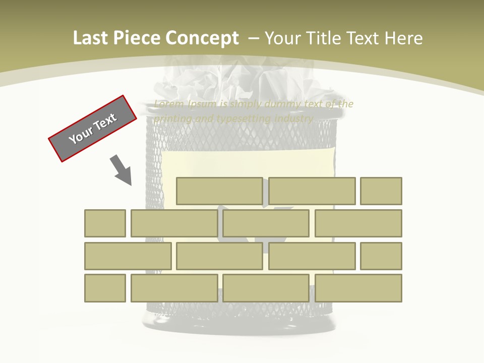 A Trash Can With A Recycle On Top Of It PowerPoint Template