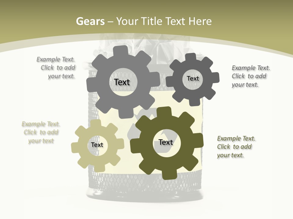 A Trash Can With A Recycle On Top Of It PowerPoint Template