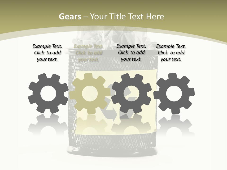 A Trash Can With A Recycle On Top Of It PowerPoint Template