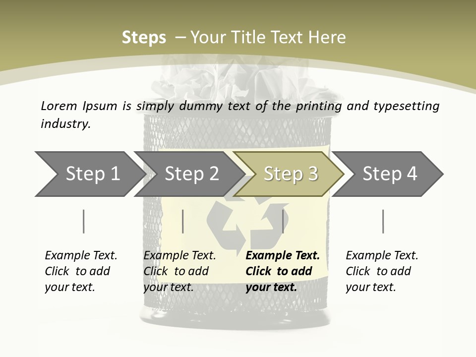 A Trash Can With A Recycle On Top Of It PowerPoint Template