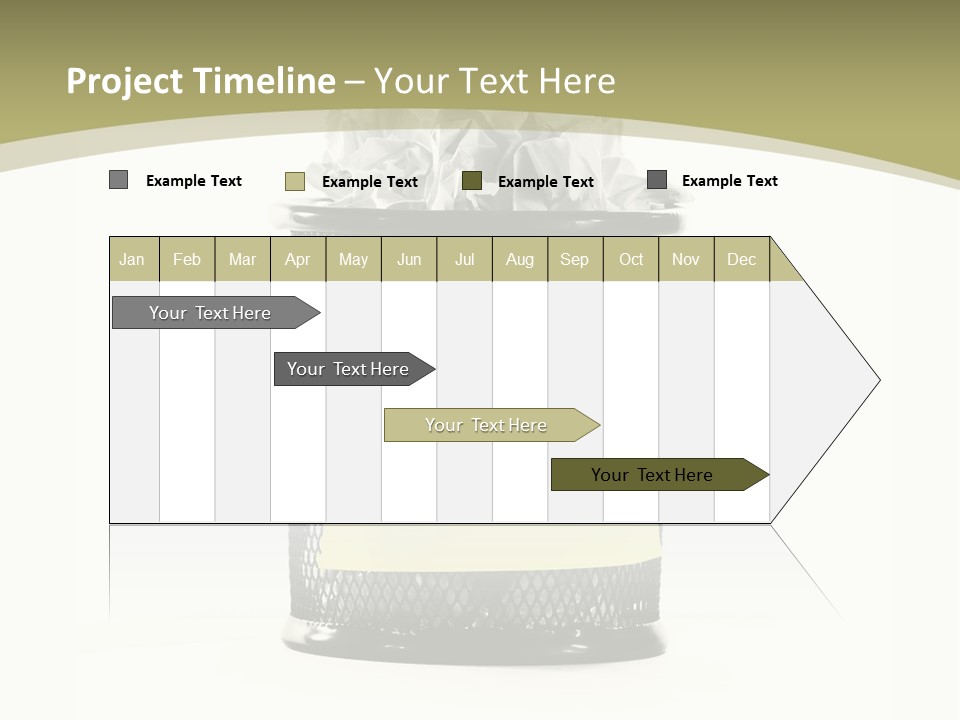 A Trash Can With A Recycle On Top Of It PowerPoint Template