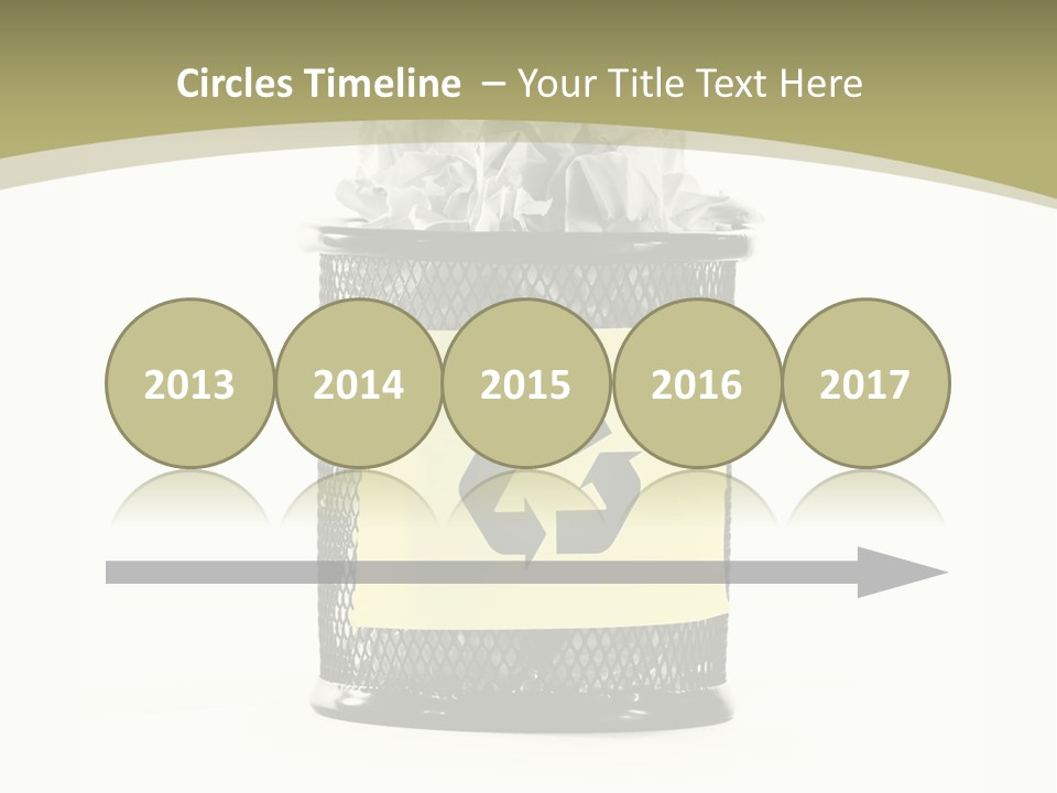 A Trash Can With A Recycle On Top Of It PowerPoint Template