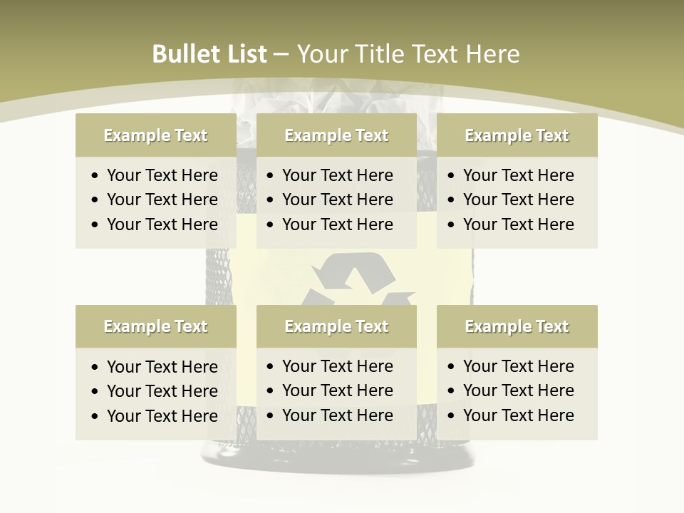 A Trash Can With A Recycle On Top Of It PowerPoint Template