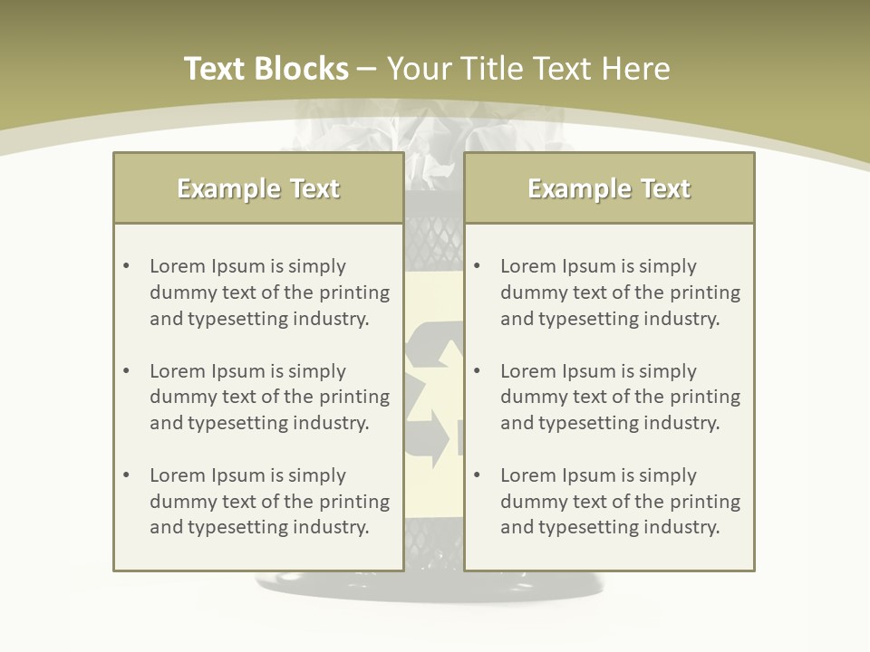 A Trash Can With A Recycle On Top Of It PowerPoint Template