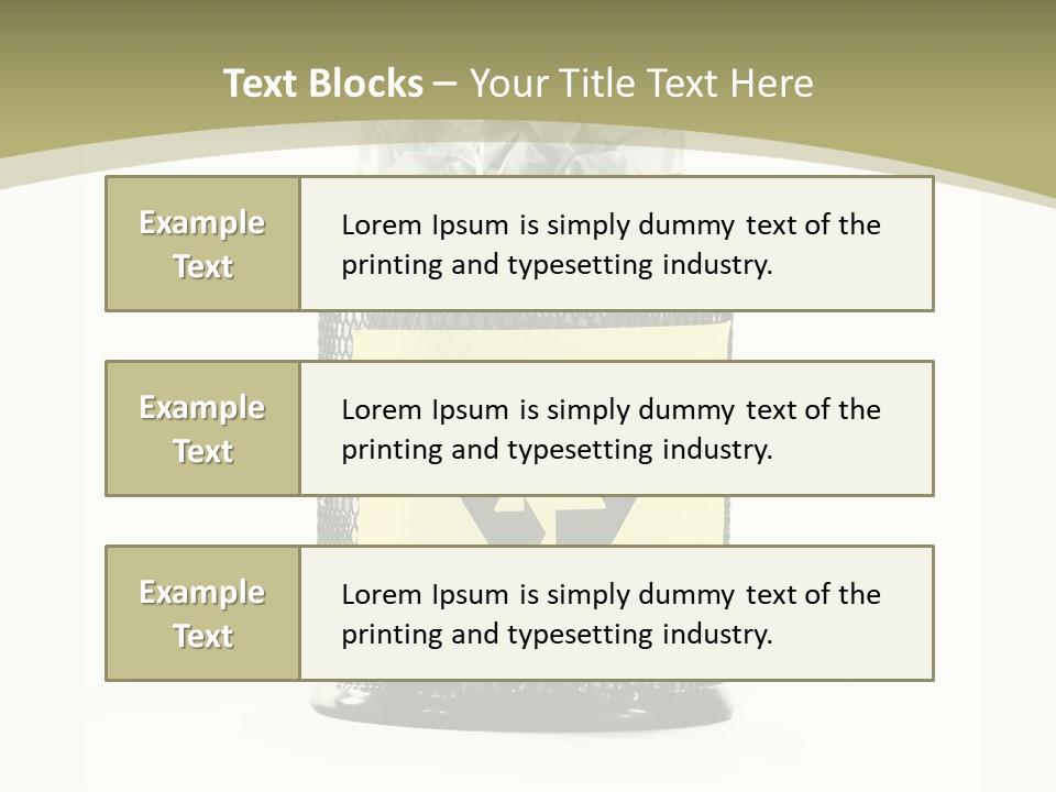 A Trash Can With A Recycle On Top Of It PowerPoint Template