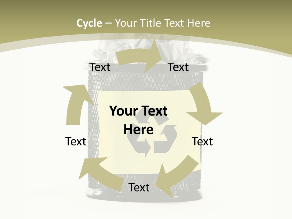 A Trash Can With A Recycle On Top Of It PowerPoint Template