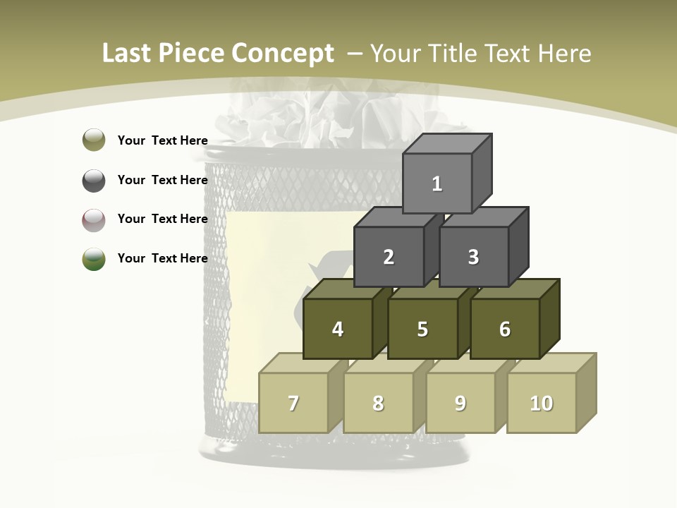 A Trash Can With A Recycle On Top Of It PowerPoint Template