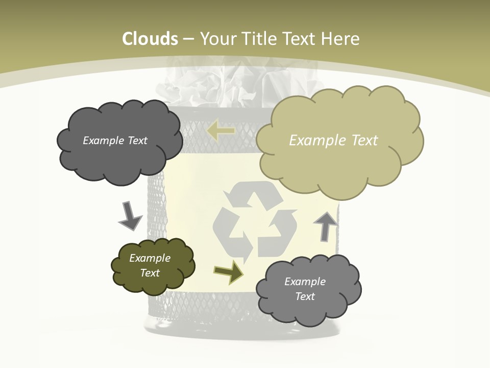 A Trash Can With A Recycle On Top Of It PowerPoint Template