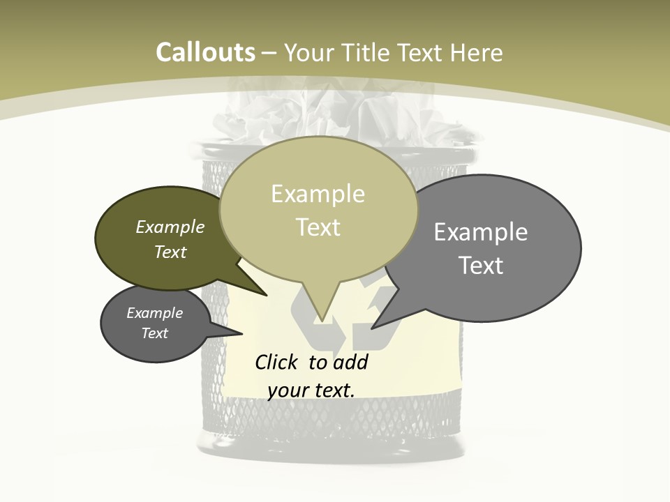 A Trash Can With A Recycle On Top Of It PowerPoint Template