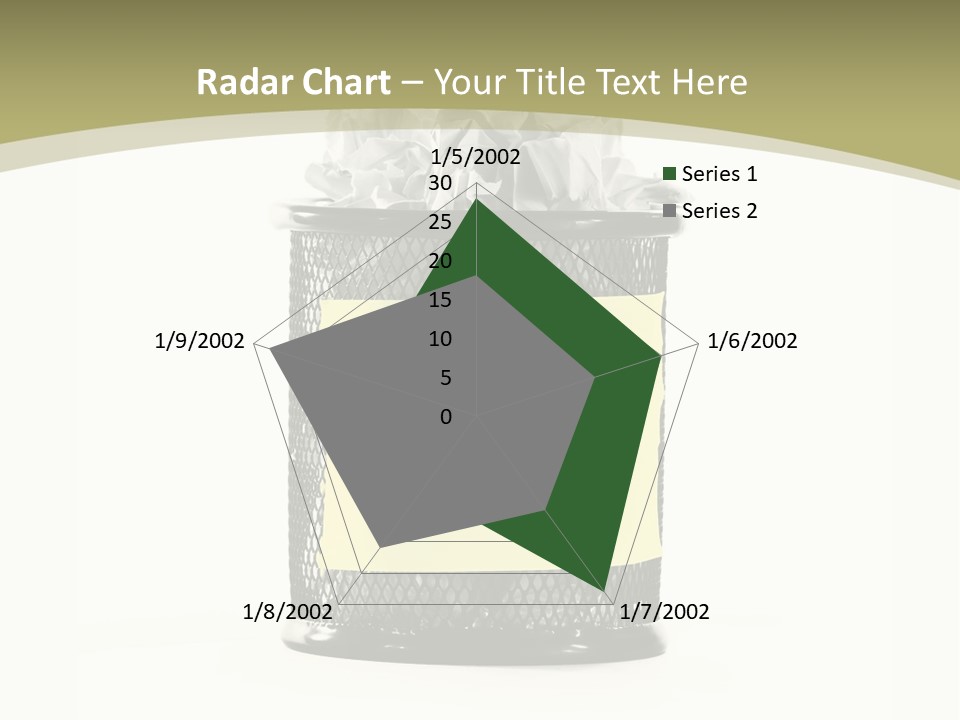 A Trash Can With A Recycle On Top Of It PowerPoint Template