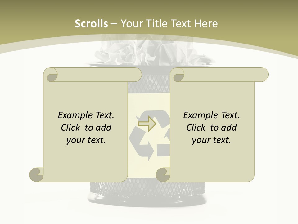 A Trash Can With A Recycle On Top Of It PowerPoint Template