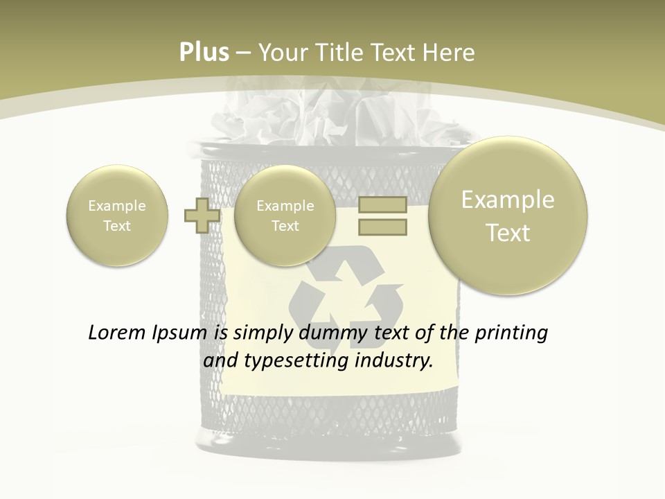 A Trash Can With A Recycle On Top Of It PowerPoint Template