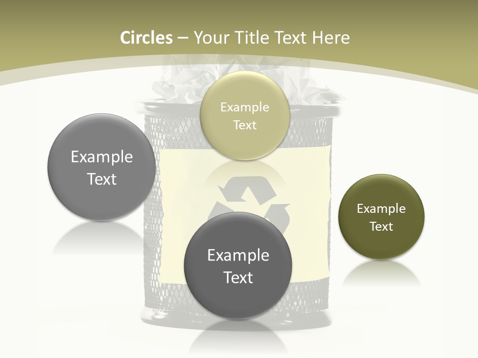 A Trash Can With A Recycle On Top Of It PowerPoint Template