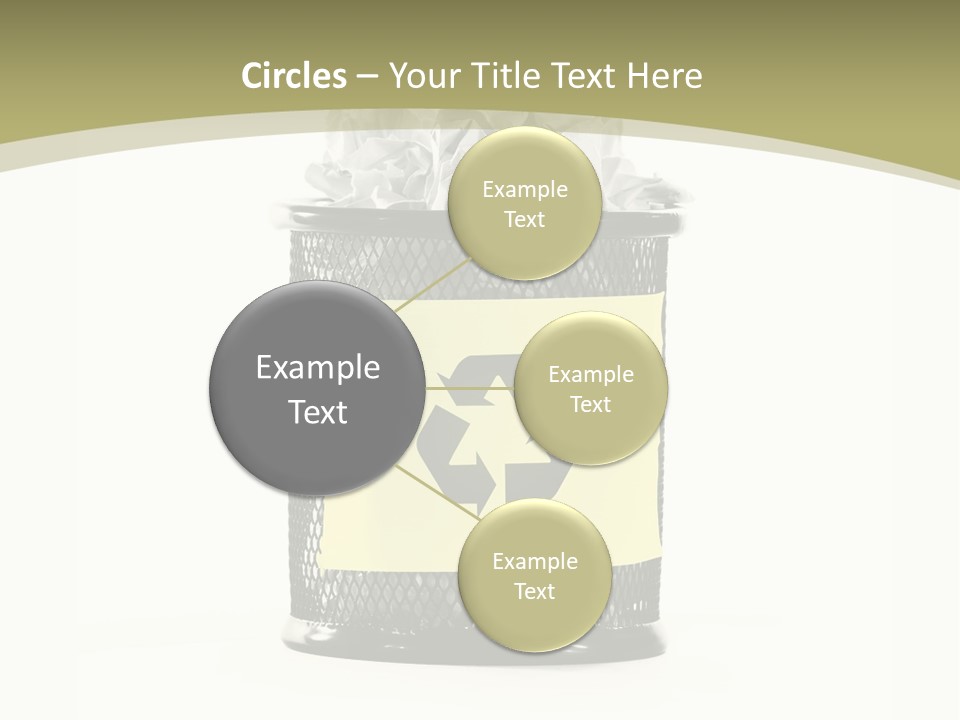 A Trash Can With A Recycle On Top Of It PowerPoint Template