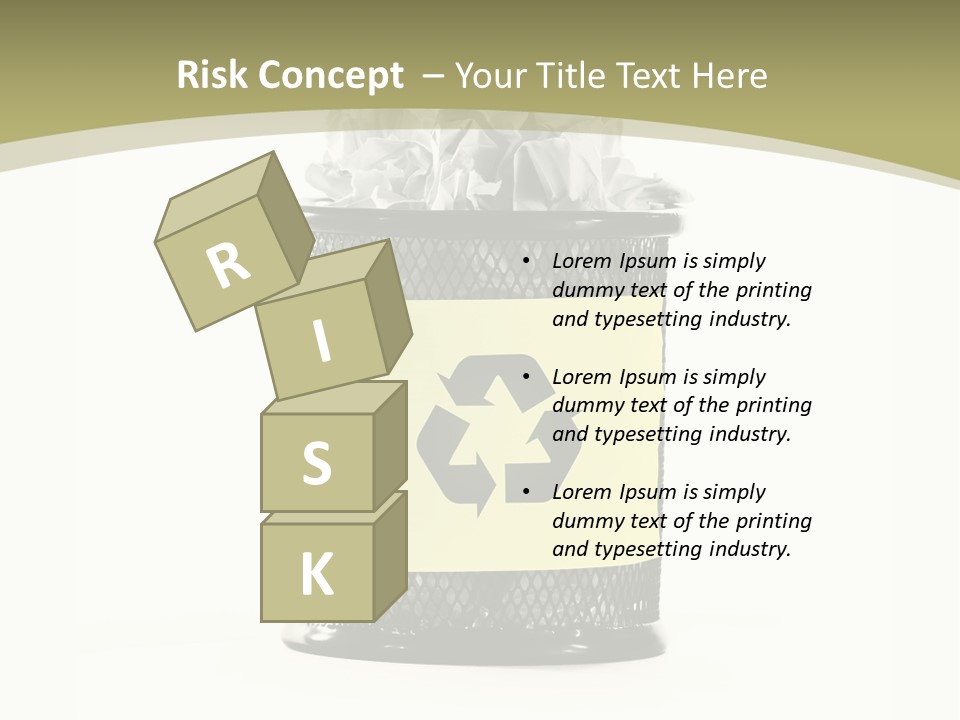 A Trash Can With A Recycle On Top Of It PowerPoint Template