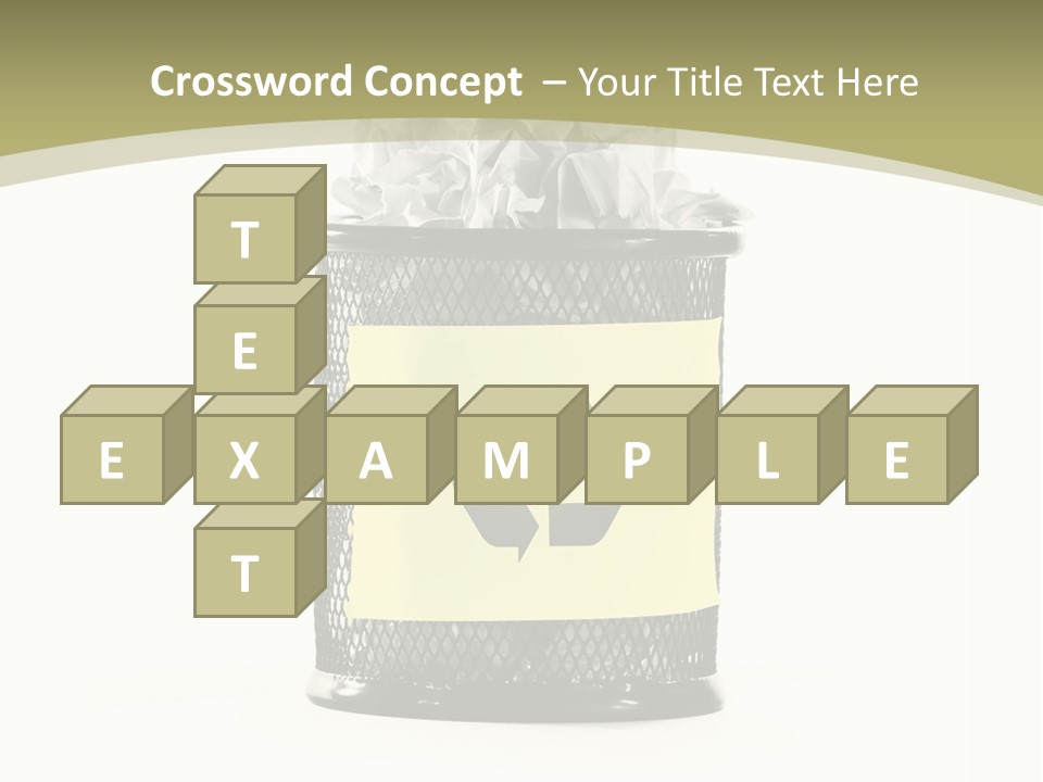 A Trash Can With A Recycle On Top Of It PowerPoint Template