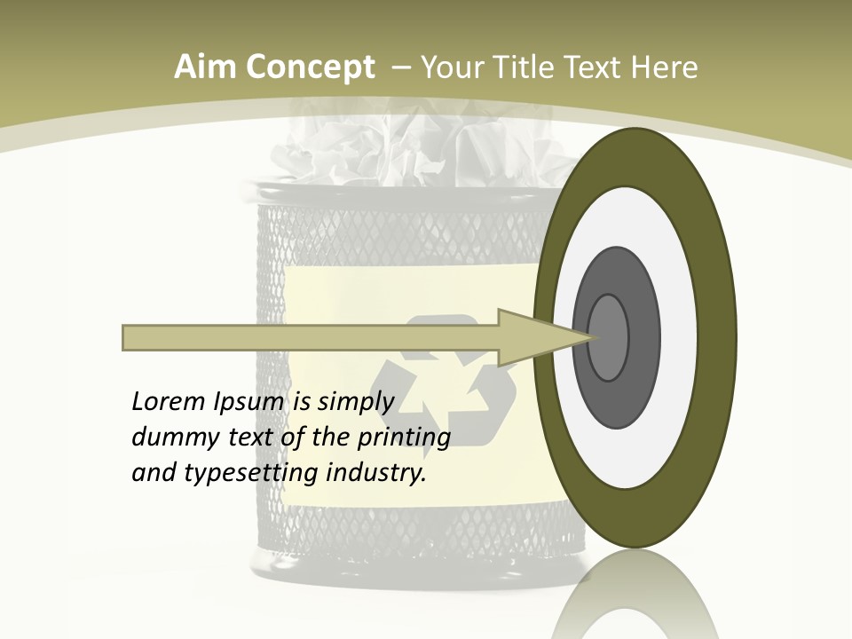 A Trash Can With A Recycle On Top Of It PowerPoint Template