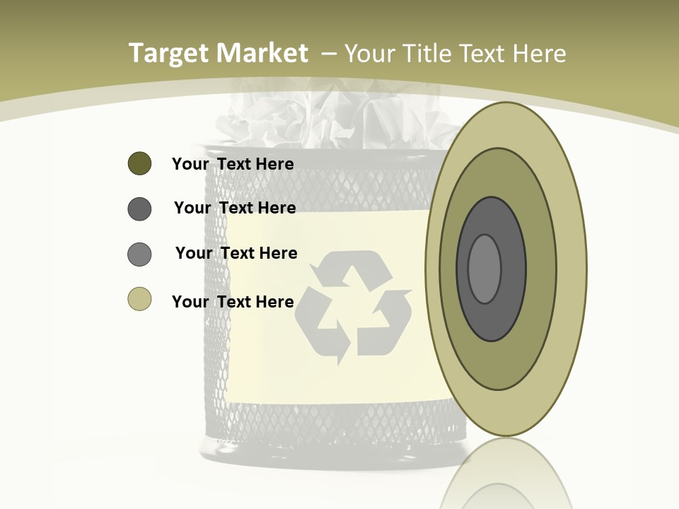 A Trash Can With A Recycle On Top Of It PowerPoint Template