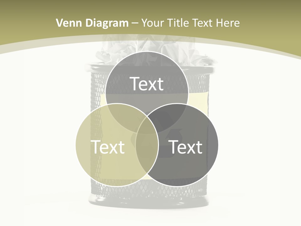 A Trash Can With A Recycle On Top Of It PowerPoint Template