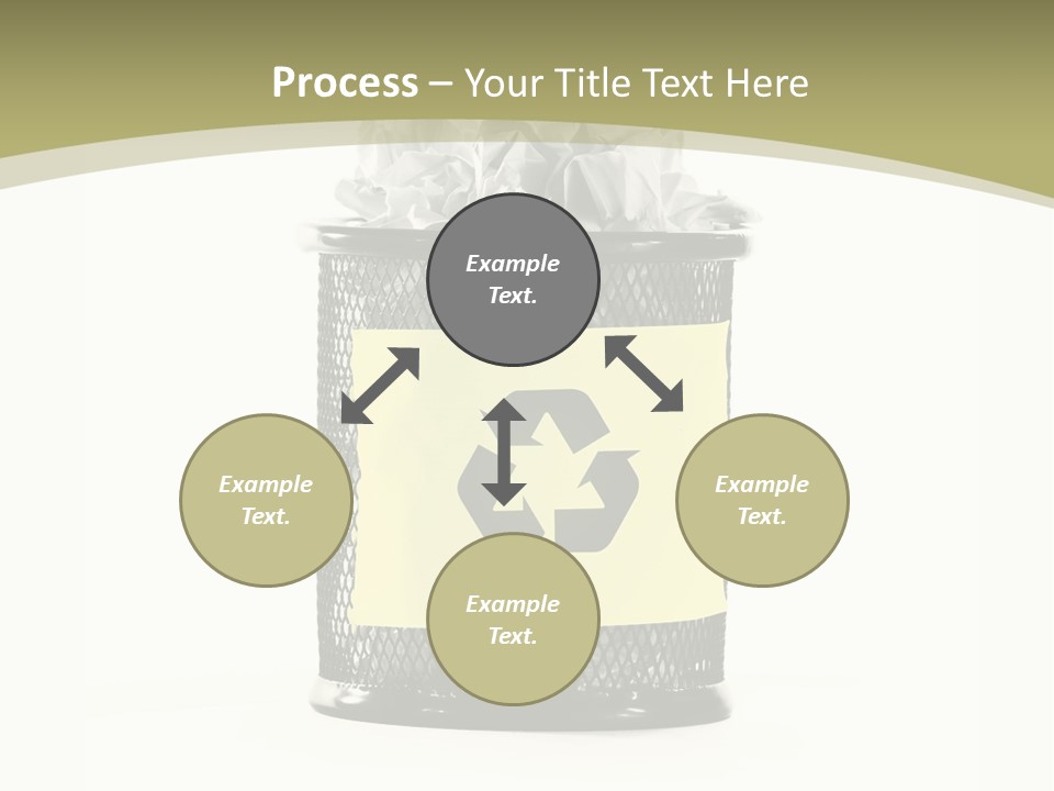 A Trash Can With A Recycle On Top Of It PowerPoint Template